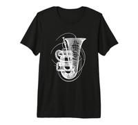 Tuba Linea Arte Strumento d'ottone Maglietta Premium