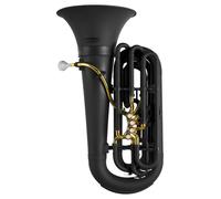 Tuba Nero Opaco Sib Plastica Leggera 4 Valvole Perinet Bocchino Borsa Trolley
