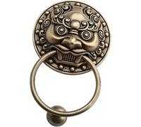 Tubayia Animal Head Door Ottone per Porta di Casa Decor Gate Kloper Decorazione Porta Porta Semplice Installare Il Maniglia Pull Design Retro Testa Kylin 16 cm Base 13,5 Anello