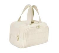 Tubayia Borsa da viaggio per uomo e donna, organizer per trucchi, astuccio per profumo, beige., 1