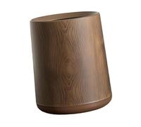 Tubayia Cestino per la spazzatura in legno con venature in legno, aperto, retrò, portatile, con base (granello di noce/modello di base)