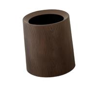 Tubayia Cestino per la spazzatura in legno con venature in legno, aperto, retrò, portatile, con base (granello di noce)
