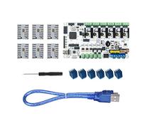Tubayia - Kit di accessori per stampante 3D, scheda madre Rumba Plus + 6 driver TMC2100 + 6 dissipatori di calore + cacciavite + cavo dati