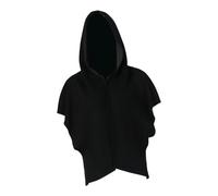 Tubayia Mantello per Halloween con cappuccio e cappello, mantello da strega Grim Cowl per adulti, costume da cosplay per medievale, mascherata e travestimento (nero)