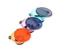 Tubayia - Set di 3 ovetti in silicone antiscivolo, a ventosa, con coperchio