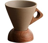 Tubayia Tazza da caffè a forma di imbuto con accessori per cerimonie di tè, tazza da tè, tazza in porcellana conica per casa, ristorante, caffetteria (S Bead Base)