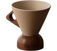 Tubayia Tazza da caffè a forma di imbuto con accessori per cerimonie di tè, tazza da tè, tazza in porcellana conica per casa, ristorante, caffetteria (L Bead Base)
