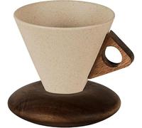 Tubayia Tazza da caffè a forma di imbuto con accessori per cerimonie di tè, tazza da tè, tazza in porcellana conica per casa, ristorante, caffetteria (S)