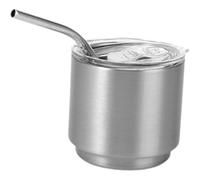 Tubayia Tazza in acciaio inox, per esterni, 113 ml, stabile, riutilizzabile, portatile, per pesca, casa, ufficio, cucina (argentato)