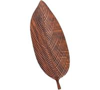 Tubayia Vassoio in legno a forma di foglia, piatto, vassoio per la colazione, piatto, vassoio da tè, vassoio da portata per alimenti, dessert, cene, cucina, bancone, bar (48 cm x 18 cm x 2 cm)