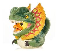 TUBBZ Statuetta di anatra in gomma vinilica da collezione Dilophosaurus, edizione in scatola, prodotto ufficiale Jurassic Park, TV, film e videogiochi