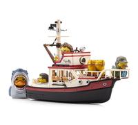 TUBBZ Jaws Modello di barca orca galleggiante da collezione - Playset da bagno - Include Bruce lo squalo e le mini figure di Quint, Hooper e Brody Duck