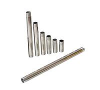 tube Stainless Steel 1/2" Male Thread Connector Pipe 5/6/8/10/15/20/30cm Length Optional Shower Rod Extension Tube Water Pipe 2pcs round pipe interface (Diameter : 6cm x 1I2 inch) Plumbing Fittings