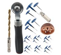 Tubeless Tire Repair Kit Flat Fix Plugging System Heavy Duty Puncture Sealing Solution with Drill Compaction Wheel Grinding Head for Automotive Electric Vehicle Roadside Use
