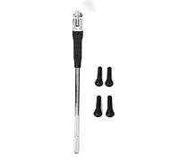 Tubeless Tire Valve Stem Tool Remover and Installation Kit, Universal TR414 Valve Core Tool, Cranked Ergonomic Design with 4 Nozzles, Clip On for Car Motorcycle Bike, High Temperat