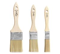 TubeRoo pennelli per dipingere - set 3 pennelli piatti 20/35/50 mm per pittura legno, pareti e mobili - pennellessa per vernice acrilica, idropittura, impregnante e smalto - interno ed esterno