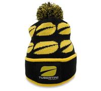 Tubertini Bobber Berretto Invernale Uomo in Maglia con Logo, Taglia Unica. Nero - Giallo