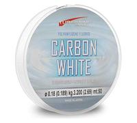 Tubertini Filo da Pesca Carbon White 0.14 mm 50 m Fluorocarbon Ideale per Tutte Le Tecniche di Pesca Spinning Surfcasting Trota Bolognese Lago Invisibile in Acqua Resistente al Nodo e con POCA