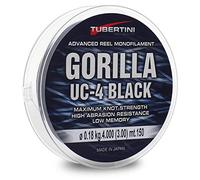 Tubertini Filo da Pesca Gorilla UC-4 Black in Nylon Ideale per Lo Spinning Surfcasting Carpfishing Trota Lago Resistente al Nodo con POCA Elasticit