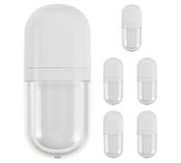 Tubetti Vuoti per Lucidalabbra 3ml Ovali in Plastica Bianca, 6 Pezzi | Contenitore Piccolo, Chiusura Sicura, Portatile per Gifting e On-the-go