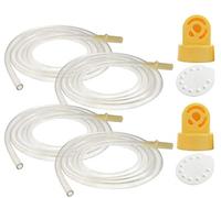 Tubi (2 confezioni, 4 tubi) e 2 valvole e 2 membrane per Medela Pump in Style Advanced Breast Pump Released After July 2006. In confezione al dettaglio. Sostituire Medela Tubing, Medela membrane, and Medela Valve