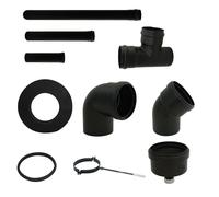 Tubi acciaio pellet 100mm accessori stufa cm25 50 100curva45°90°T rosone condens