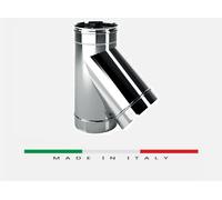 TUBI CANNA FUMARIA ACCIAIO INOX AISI 304 CURVA TEE COMIGNOLO TAPPO VARI DIAMETRI [EEK: A]
