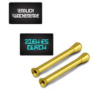 Tubi colorati e "finalmente fine settimana & "ZIEH ES DURCH" in alluminio Snuff Snorter Tube Sniffer per tabacco da fiume - Colore e quantità a scelta (2 X oro & 2 carte)