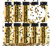 Tubi Coriandoli Compleanno*10pcs, XiXiRan Cannone Spara Coriandoli Matrimonio, Tubo Sparacoriandoli Oro, Coriandoli Cannone Biodegradabile, Tubi Coriandoli Laurea, Sparacoriandoli Compleanno (oro)