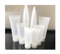 Tubi Cosmetici Ricaricabili 100ml in Pe, Set da 5 Pezzi | Liquidi e Conditioner, Colore Bianco, Uso Viaggio e Trasporto Aereo, Ricarica Semplice e Pratica