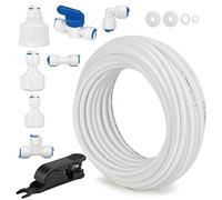 Tubi di Osmosi Inversa Kit 10 Pezzo Raccordo Del Filtro Dell'acquav 15m Tubo D'alimentazione Dell'acqua Tubo Del Depuratore Dell'acqua per Frigorifero Side by Side Filtri Dell'Acqua(1/4")