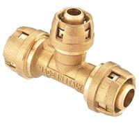 Tubi di Raccordo System - Giunto a Bussola - Raccordo a T 16 mm, ottone