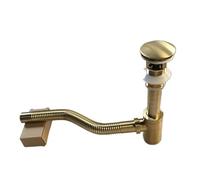 tubi di scarico e tubi di fuoriuscita, Set di scarico for lavabo con sifone in ottone ramato e deodorante, scarico a scomparsa, oro spazzolato(Style 6)