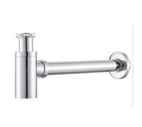tubi di scarico e tubi di fuoriuscita, Sifone a P in ottone for lavabo, attacco a parete, for lavandino del bagno, multicolore(Chrome)