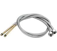 tubi doccia, Tubo flessibile intrecciato in acciaio inossidabile for rubinetto del bagno della cucina, attacco G1/2, argento, misure multiple, confezione da 2(100)