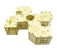Tubi e tunnel per criceti, tunnel per parco giochi per criceti, giochi di puzzle in legno per cincillà, furetto, coniglio, riccio, gerbillo, piccoli animali, arricchimento, esercizio