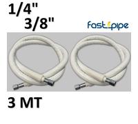 Tubi FAST PIPE coppia 1/4'' e 3/8'' lunghezza 3 mt pre cartellati raccorda