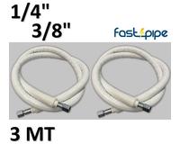 Tubi FAST PIPE coppia 1/4'' e 3/8'' lunghezza 3 mt pre cartellati raccordati