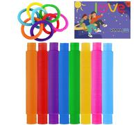 Tubi Gioco per Bambini 14Pcs - Tubi Sensoriale Bambini - Mini Tubi Pop Giocattolo - Tubi Bambini Che Si Allungano - Il Tubo Parlante - Giochi Psicomotricità - Costruzioni Tubi per Bambini