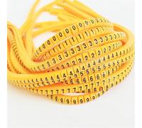 Tubi numerati per l'identificazione dei cavi, Etichette Segnacavi In PVC Numeri 0-9 for Filo Da 1,5-6,0 Mq Multicolor Confezione 500 Pz(Ec-2-1000pcs-yellow)