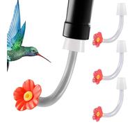 Tubi per Alimentatore per Colibrì - 4pz Tubi Alimentatori Colibrì con Punta Floreale - Porti Di Alimentazione Antigoccia Per Birdwatching Esterno Giardino