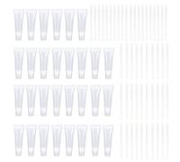 Tubi Per Rossetto Da 30 Pezzi E Pennelli Per Labbra Da 50 Pezzi, Tubi Di Plastica Trasparente, Tubi Per Cosmetici, Accessori Da Viaggio