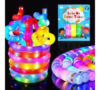 Tubi Pop Luminosi, 12 Pezzi Mini Giocattoli Sensoriali di Tubi Pop,Fidget Pop Tube Giocattoli,Bastoncini LED, bastoncini luminosi per bambini, Luminose per Party Feste e Carnevale