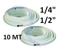 Tubi rame coppia 1/4'' e 1/2'' mt 10 isolato per climatizzatore