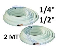 Tubi rame coppia 1/4'' e 1/2'' mt 2 isolato per climatizzatore