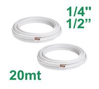 Tubi rame coppia 1/4'' e 1/2'' mt 20 isolato per climatizzatore