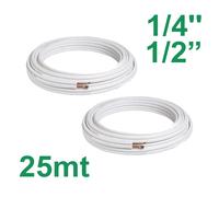 Tubi rame coppia 1/4'' e 1/2'' mt 25 isolato per climatizzatore