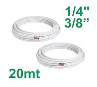 Tubi rame coppia 1/4'' e 3/8'' mt 20 isolato per climatizzatore