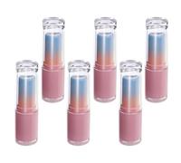 Tubi Rossetto Vuoti Gradient 6 Pezzi in Plastica Coperchio | Facili da Riempire e Pulire, Pratici per Viaggio, Finitura Fashion, per Burrocacao