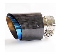 Tubi Scarico Universal Car Lucido in Fibra di Carbonio Terminale del Silenziatore del Sistema di Scarico Tubo Ugello Dritto in Acciaio Inox Blu per Akrapovic (Colore : 66MM in 89MM out)